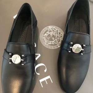 Versace Black Leather Shoes